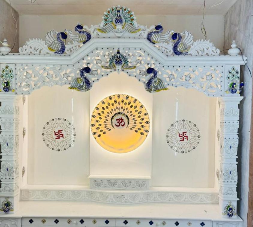 Heritage Style Carved Marble Mandir