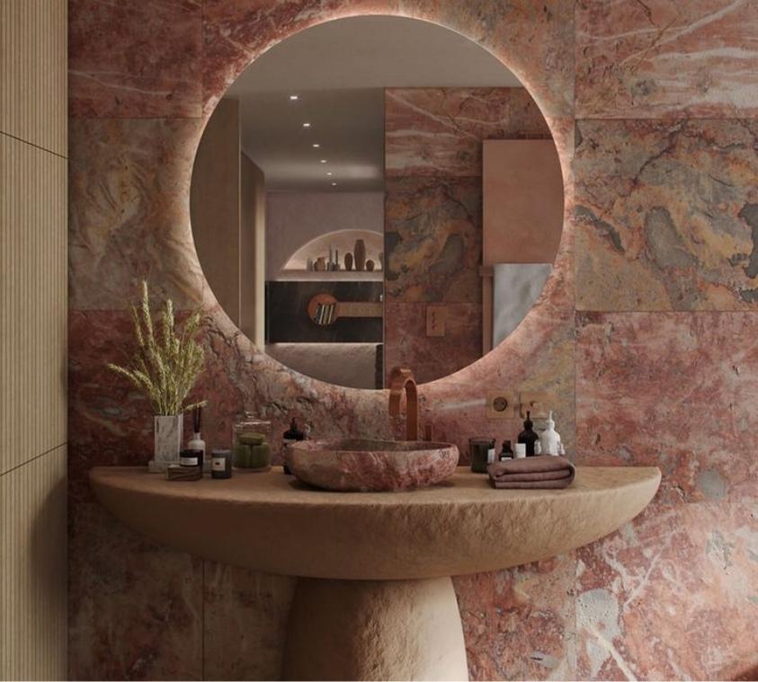 Rosso Marble Statement Vanity