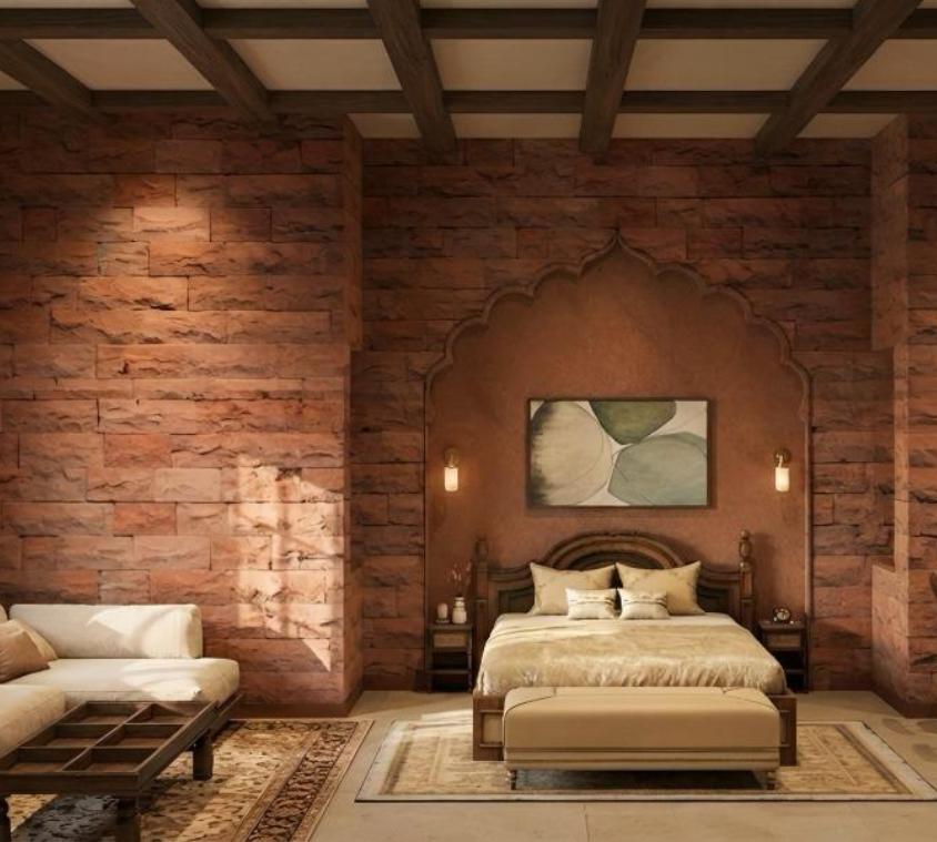 Red Sandstone Heritage Wall Design