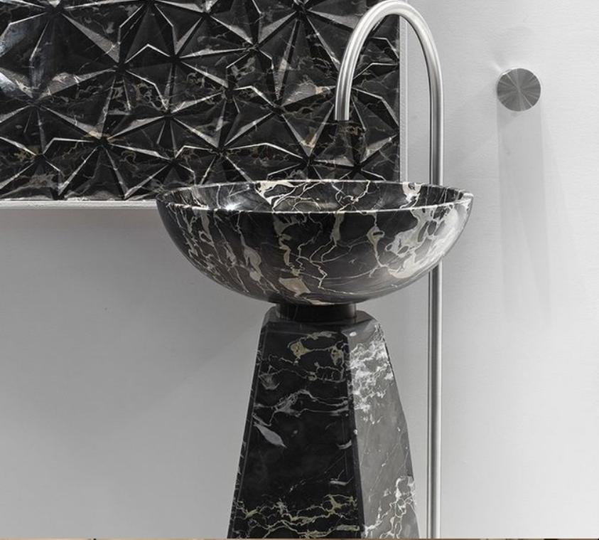 Noir Marble Pedestal Sink
