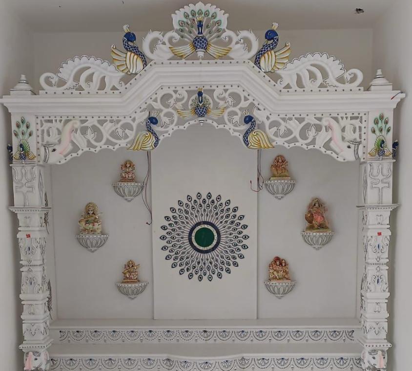 Contemporary Open Marble Pooja Mandir