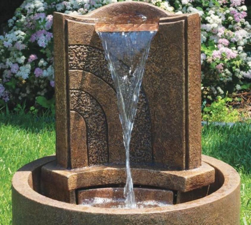 Rustic Sandstone Wall Spillway Fountain