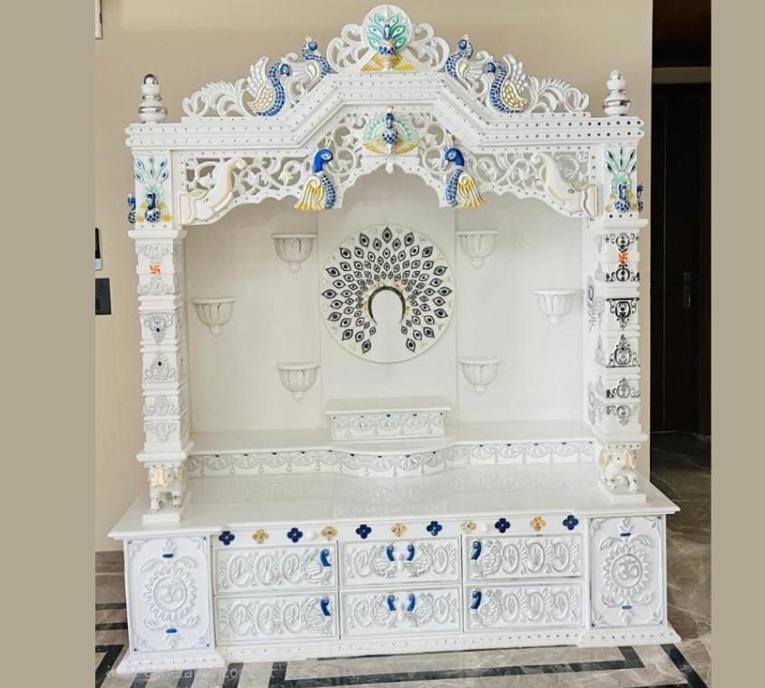 Minimalist Arched Marble Pooja Mandir