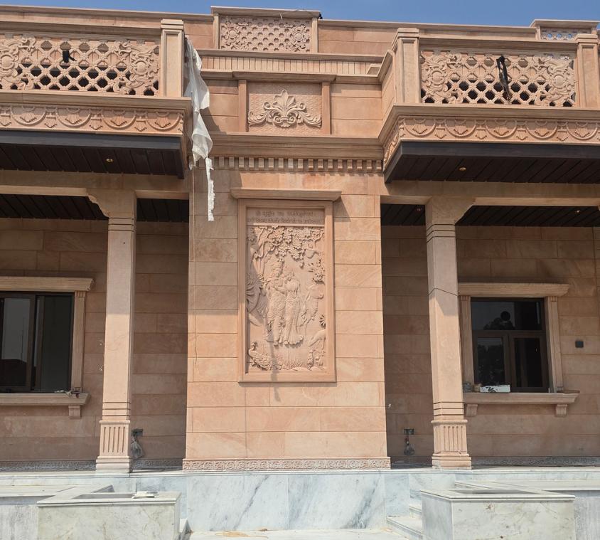 Artisan Radha Krishna Stone Wall Relief