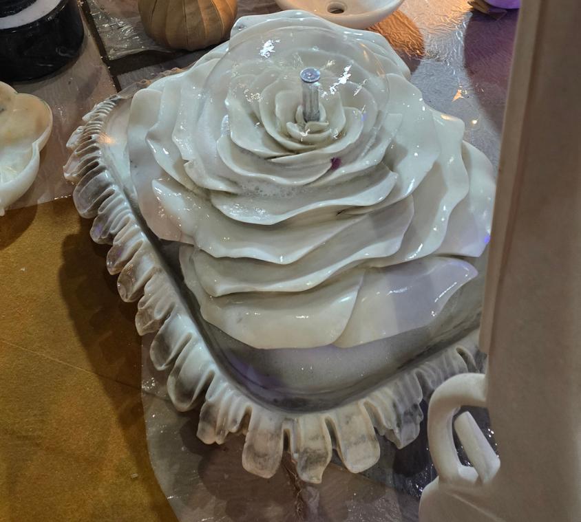 Lotus Rose Marble Fountain