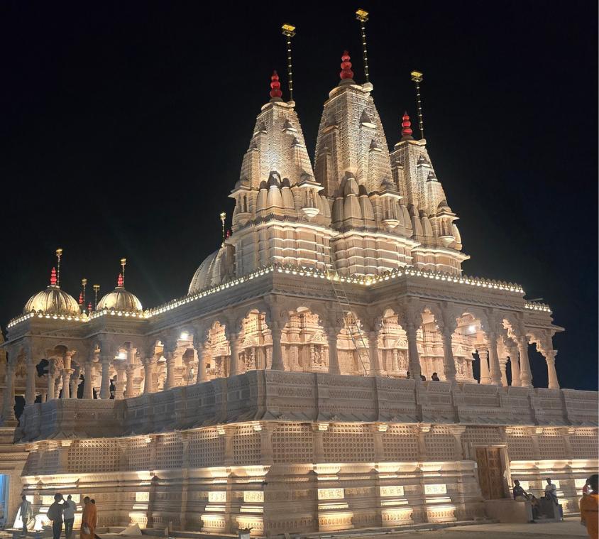 Royal Sandstone Temple Architecture At Night