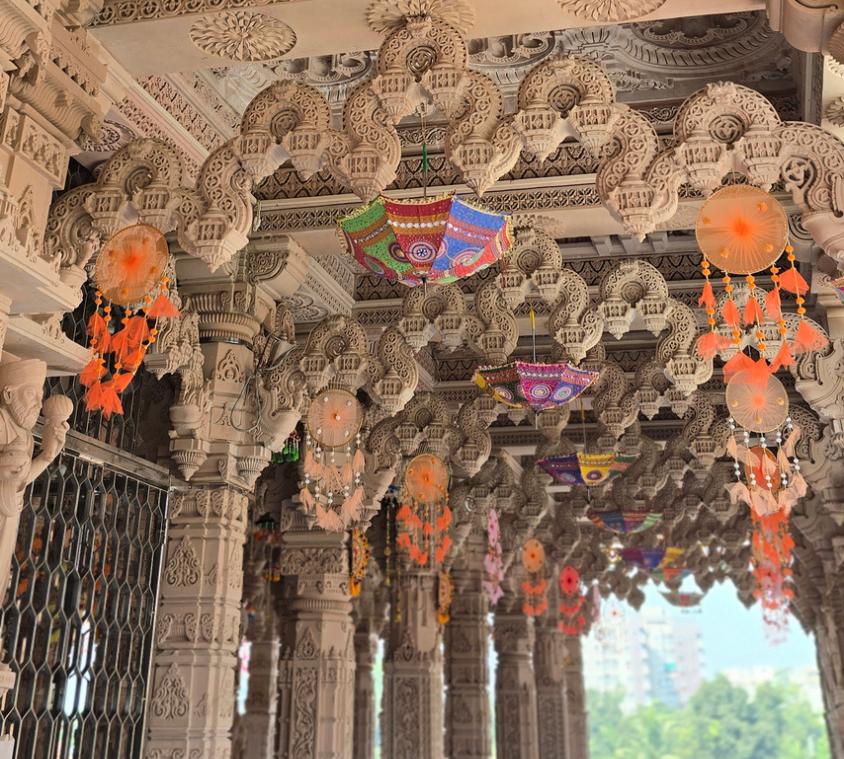 Temple Ornate Sandstone Ceiling