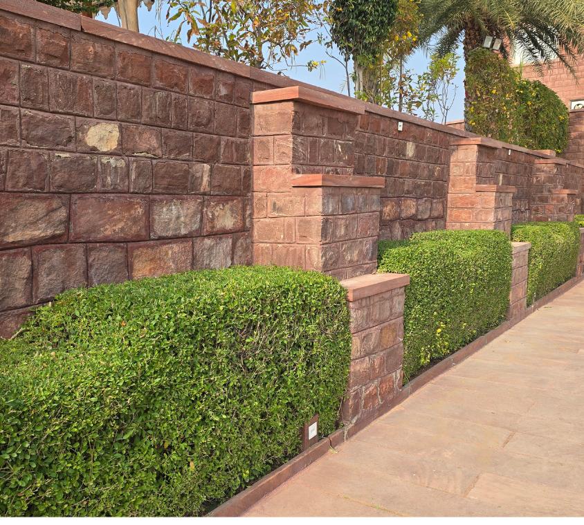 Decorative Sandstone Garden Wall