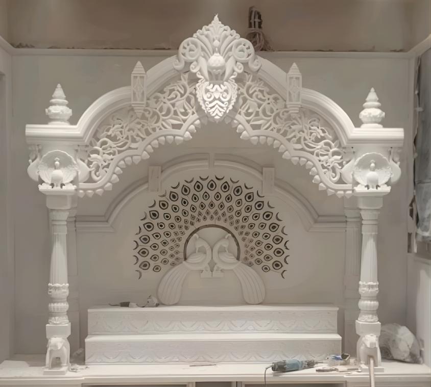 Illuminated Jali Backdrop Marble Temple