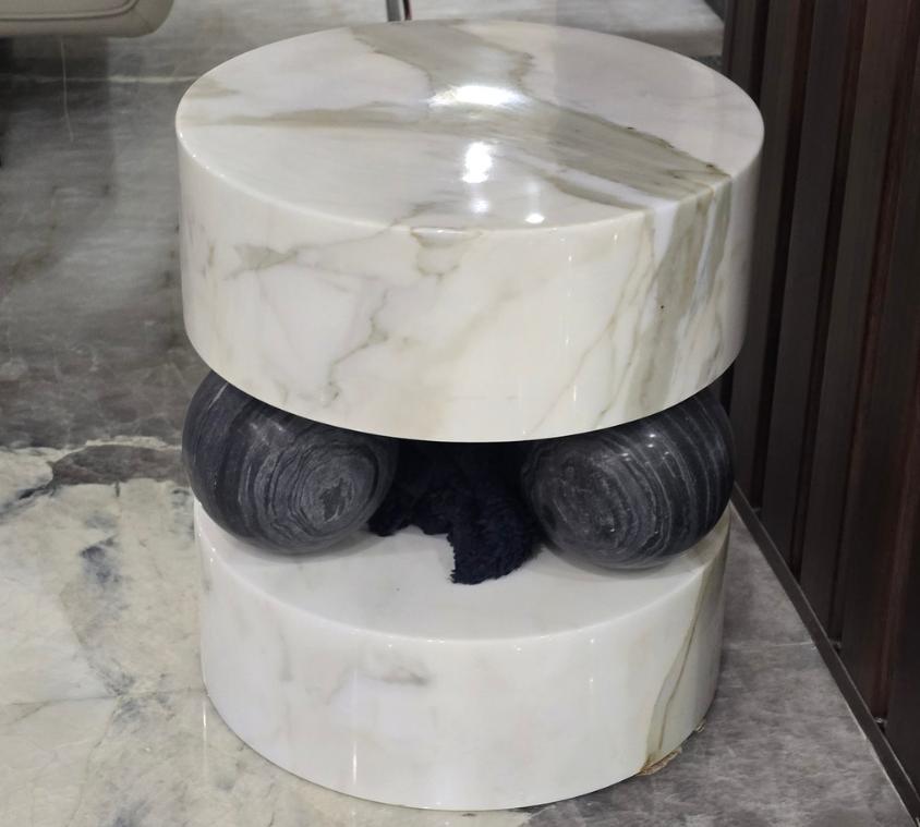 Modern Orbital Marble Side Table
