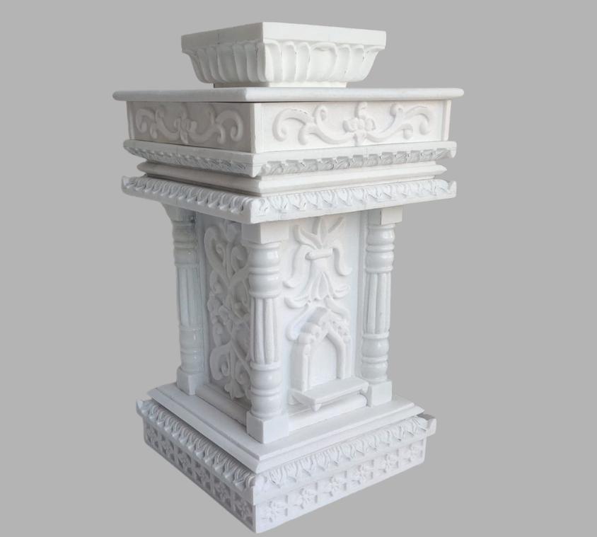 Rustic Sandstone Tulsi Kyari With Lotus Base