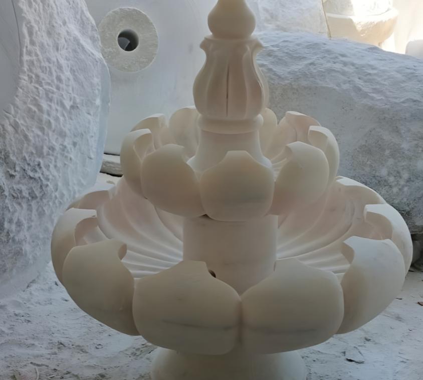 Contemporary Pillar Style Stone Fountain