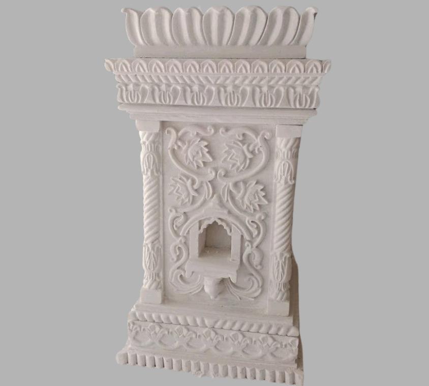 Decorative White Marble Tulsi Pot