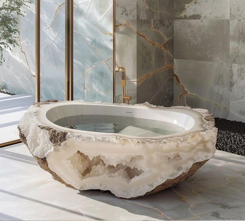 Natura Rock Carved Bathtub
