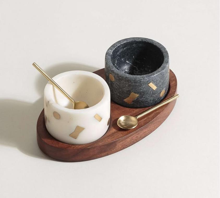 Marble Spice Bowl Set