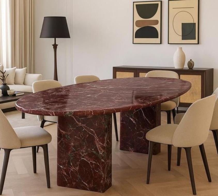 Royal Rosso Levanto Marble Dining Table