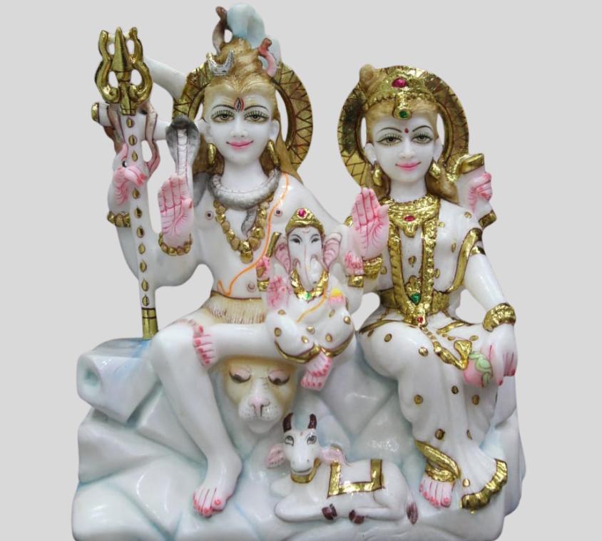 Shiv Parvati Marble Murti